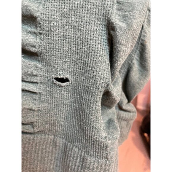 Athleta Green Pullover Mockneck Ruched Sweater with Thumbholes Sz M - Picture 6 of 10